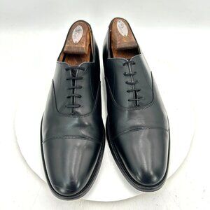 Sanders Stockholm Men Size 13 Black Leather Cap Toe Lace Up Oxford Dress Shoes